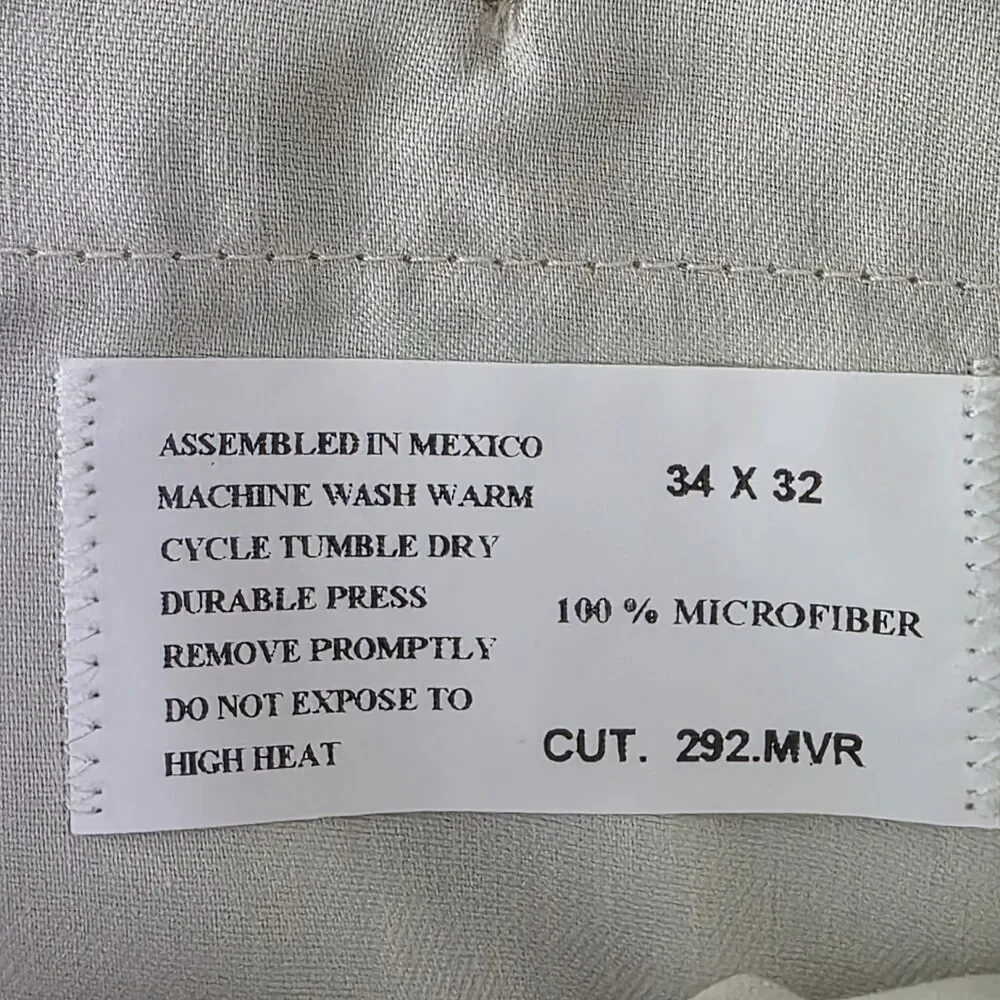 Bill Blass Men's Lido 34x32 Beige Pleated Microfiber Pants